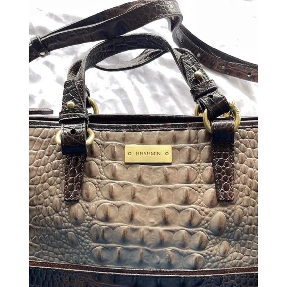 Brahmin Mercury Crescent Textured Leather Medium Asher Satchel Bag Purse - Picture 11 of 16